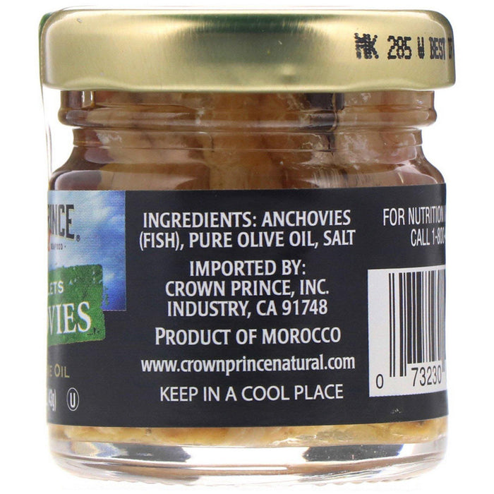 Crown Prince Natural, Anchovies, Flat Fillets, In Pure Olive Oil, 1.5 oz (43 g) - HealthCentralUSA