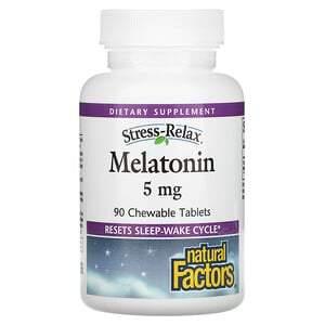 Natural Factors, Stress-Relax, Melatonin, 5 mg, 90 Chewable Tablets - HealthCentralUSA
