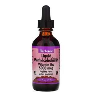 Bluebonnet Nutrition, Liquid Methylcobalamin Vitamin B12, Natural Raspberry Flavor, 5000 mcg, 2 fl oz (59 ml) - HealthCentralUSA
