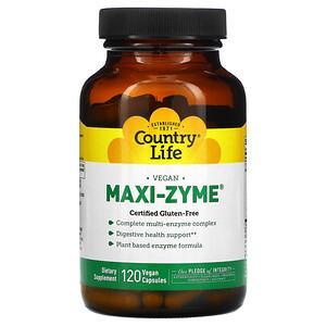 Country Life, Maxi-Zyme, 120 Vegan Capsules - HealthCentralUSA