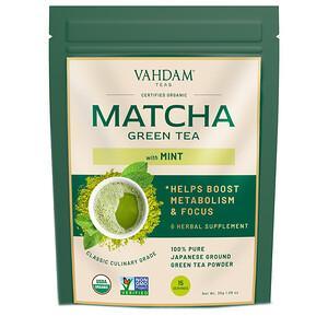 Vahdam Teas, Green Tea Powder, Mint Matcha, 1.76 oz (50 g) - HealthCentralUSA