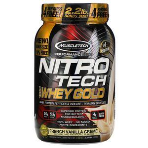 Muscletech, Nitro Tech, 100% Whey Gold, French Vanilla Creme, 2.20 lbs (999 g) - HealthCentralUSA