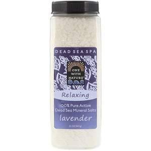 One with Nature, Dead Sea Mineral Salts, Relaxing, Lavender, 2 lbs (907 g) - HealthCentralUSA
