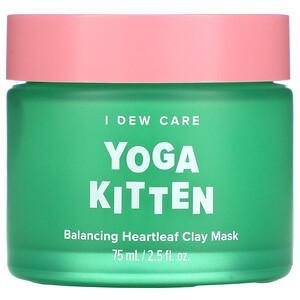 I Dew Care, Yoga Kitten, Balancing Heartleaf Clay Beauty Mask, 2.53 fl oz (75 ml) - HealthCentralUSA