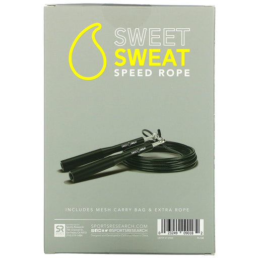 Sports Research, Sweet Sweat Speed Rope, Black, 1 Jump Rope - HealthCentralUSA