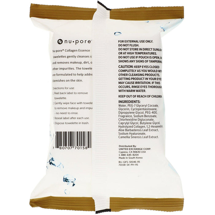 Nu-Pore, Collagen Essence Towelettes, 25 Towelettes - HealthCentralUSA