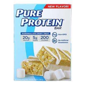 Pure Protein, Protein Bars, Marshmallow Crispy Treat, 6 Bars, 1.76 oz (50 g) Each - HealthCentralUSA