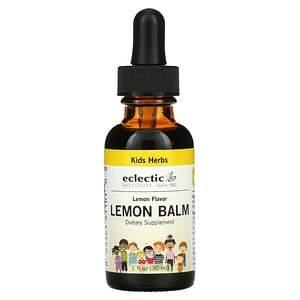 Eclectic Institute, Kids Herbs, Lemon Balm, Lemon Flavor, 1 fl oz (30 ml) - HealthCentralUSA