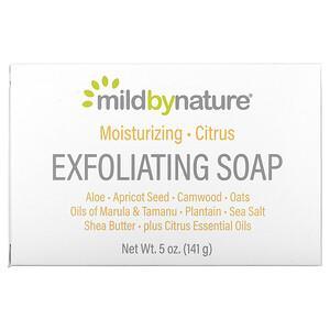 Mild By Nature, Exfoliating Bar Soap, with Marula & Tamanu Oils plus Shea Butter, Citrus, 5 oz (141 g) - HealthCentralUSA