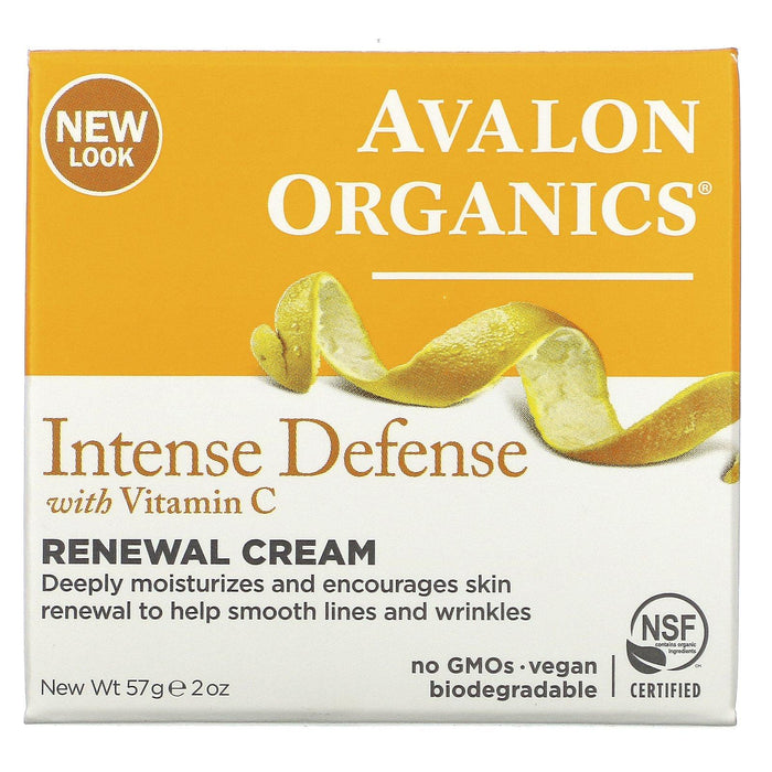 Avalon Organics, Intense Defense, With Vitamin C, Renewal Cream, 2 oz (57 g) - HealthCentralUSA