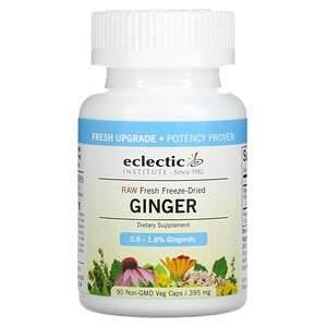 Eclectic Institute, Raw Fresh Freeze-Dried, Ginger, 395 mg, 90 Non-GMO Veg Caps - HealthCentralUSA