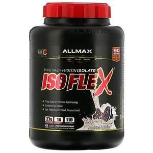 ALLMAX Nutrition, Isoflex, 100% Pure Whey Protein Isolate (WPI Ion-Charged Particle Filtration), Cookies & Cream, 5 lb (2.27 kg) - HealthCentralUSA