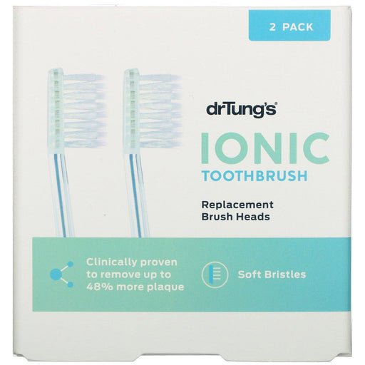 Dr. Tung's, Ionic Toothbrush, Replacement Brush Heads, Soft Bristles, 2 Pack - HealthCentralUSA
