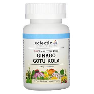 Eclectic Institute, Raw Fresh Freeze-Dried, Ginkgo Gotu Kola, 275 mg, 90 Non-GMO Veg Caps - HealthCentralUSA