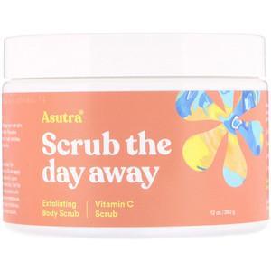 Asutra, Scrub The Day Away, Exfoliating Body Scrub, Vitamin C Scrub, 12 oz (350 g) - HealthCentralUSA