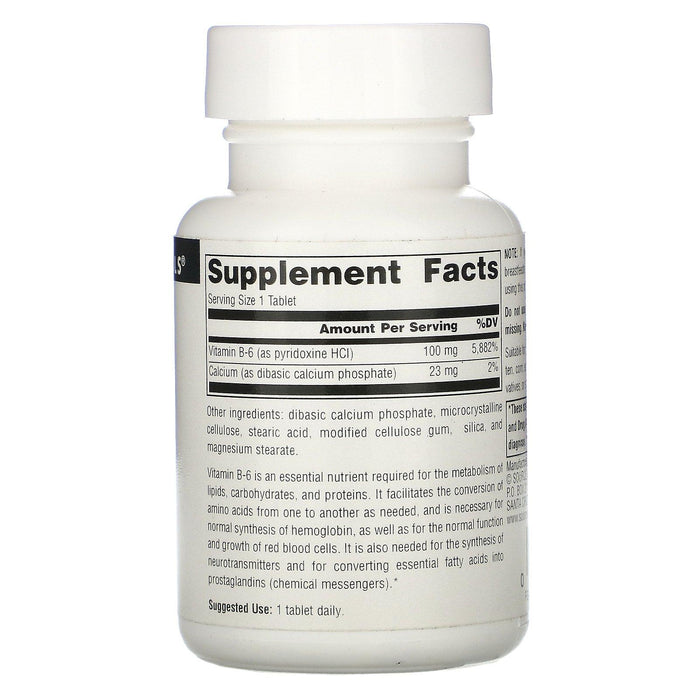 Source Naturals, B-6, 100 mg, 100 Tablets - HealthCentralUSA