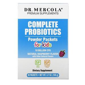 Dr. Mercola, Complete Probiotics Powder Packets for Kids, Natural Raspberry , 10 Billion CFU, 30 Packets, 0.12 oz (3.5 g) Each - HealthCentralUSA