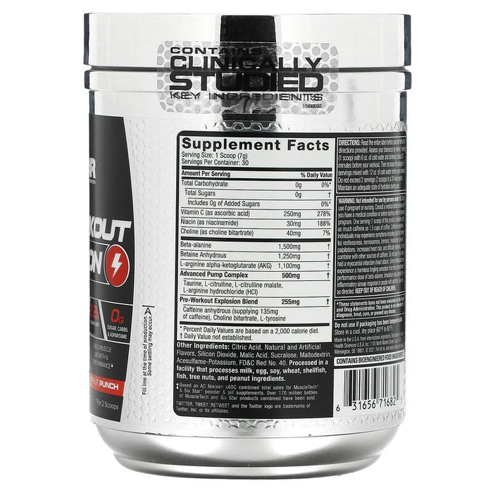 Six Star, Pre-Workout Explosion, Fruit Punch, 7.41 oz (210 g)