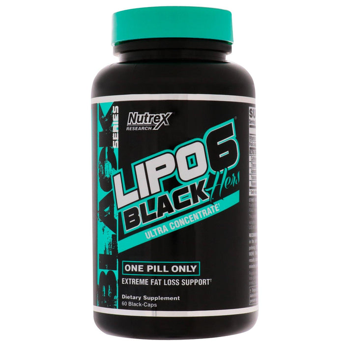 Nutrex Research, LIPO-6 Black Hers, Ultra Concentrate, 60 Black-Caps - HealthCentralUSA