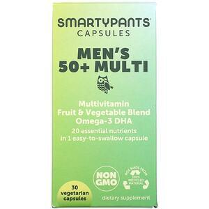 SmartyPants, Men's 50+ Multi, 30 Vegetarian Capsules - HealthCentralUSA