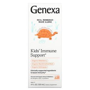 Genexa, Kid's Immune Support, Ages 2+, Organic Honey & Elderberry, 4 fl oz (120 ml) - HealthCentralUSA