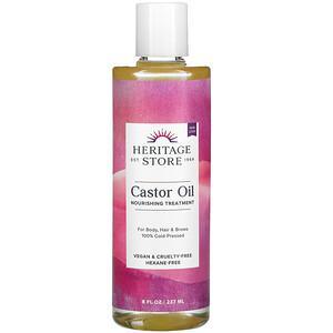 Heritage Store, Castor Oil, 8 fl oz (240 ml) - HealthCentralUSA