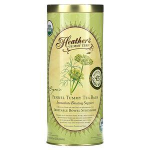 Heather's Tummy Care, Tummy Teas, Organic Fennel Tea Bags, Caffeine Free, 45 Tea Bags, 8.82 oz (250 g) - HealthCentralUSA