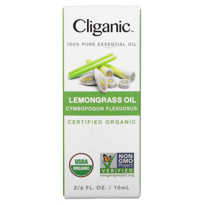 Cliganic, 100% Pure Essential Oil, Lemongrass Oil, 2/6 fl oz (10 ml) - HealthCentralUSA