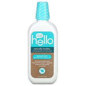 Hello, Naturally Healthy, Antigingivitis Mouthwash with Aloe Vera + Coconut Oil, Natural Mint, 16 fl oz (473 ml) - HealthCentralUSA