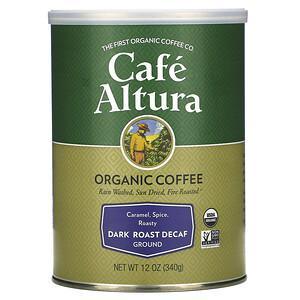 Cafe Altura, Organic Coffee, Dark Roast Decaf, Ground, 12 oz (340 g) - HealthCentralUSA