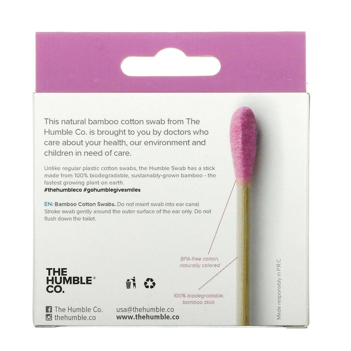 The Humble Co., Bamboo Cotton Swabs, Purple, 100 Swabs - HealthCentralUSA