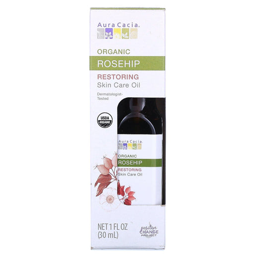 Aura Cacia, Organic Skin Care Oil, Restoring, Rosehip, 1 fl oz (30 ml) - HealthCentralUSA
