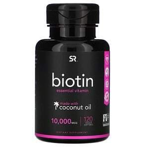 Sports Research, Biotin with Coconut Oil, 10,000 mcg, 120 Veggie Softgels - HealthCentralUSA