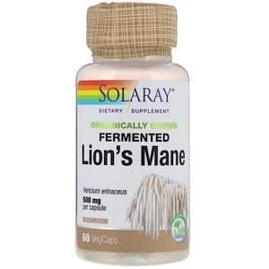 Solaray, Organically Grown Fermented Lion's Mane Mushroom, 500 mg , 60 VegCaps - HealthCentralUSA