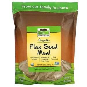 Now Foods, Real Food, Organic Flax Seed Meal, 1.4 lbs (624 g) - HealthCentralUSA