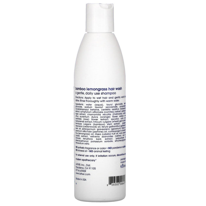 Lather, Bamboo Lemongrass Hair Wash, 8 fl oz (236 ml) - HealthCentralUSA