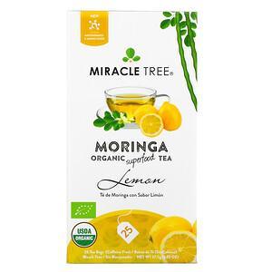 Miracle Tree, Moringa Organic Superfood Tea, Lemon, Caffeine Free, 25 Tea Bags, 1.32 oz (37.5 g) - HealthCentralUSA