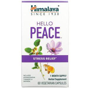 Himalaya, Hello Peace, Stress Relief, 60 Vegetarian Capsules - HealthCentralUSA