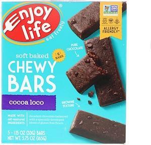 Enjoy Life Foods, Soft Baked Chewy Bars, Cocoa Loco, 5 Bars, 1.15 oz (33 g) Each - HealthCentralUSA