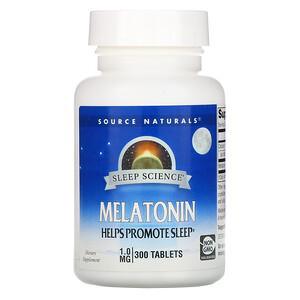 Source Naturals, Sleep Science, Melatonin, 1 mg, 300 Tablets - HealthCentralUSA