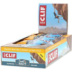 Clif Bar, Energy Bar, Peanut Butter & Honey with Sea Salt, 12 Bars, 2.40 oz (68 g) Each - HealthCentralUSA