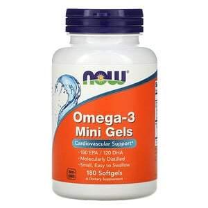 Now Foods, Omega-3 Mini Gels, 180 Softgels - HealthCentralUSA