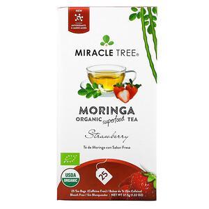 Miracle Tree, Moringa Organic Superfood Tea, Strawberry, Caffeine Free, 25 Tea Bags, 1.32 oz (37.5 g) - HealthCentralUSA
