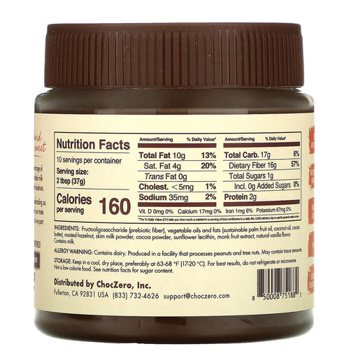 ChocZero, Keto Spread, Chocolate Hazelnut, 12 oz - HealthCentralUSA