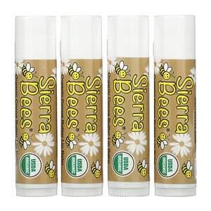 Sierra Bees, Organic Lip Balms, Cocoa Butter, 4 Pack, 0.15 oz (4.25 g) Each - HealthCentralUSA