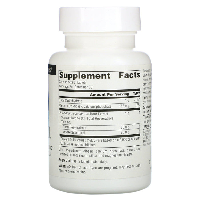 Source Naturals, Resveratrol, 40 mg, 60 Tablets - HealthCentralUSA