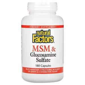 Natural Factors, MSM & Glucosamine Sulfate, 180 Capsules - HealthCentralUSA