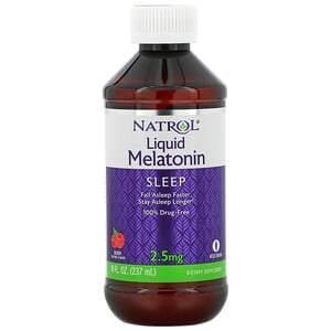 Natrol, Liquid Melatonin, Sleep, Berry, 2.5 mg, 8 fl oz (237 ml) - HealthCentralUSA