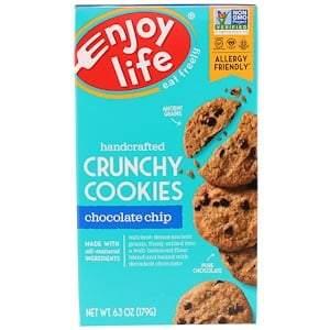 Enjoy Life Foods, Handcrafted Crunchy Cookies, Chocolate Chip, 6.3 oz (179 g) - HealthCentralUSA