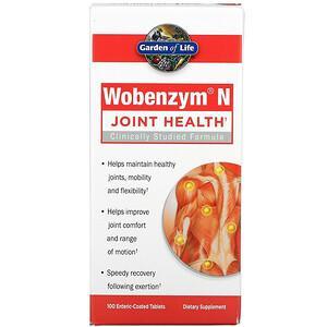 Garden of Life, Wobenzym N, Joint Health, 100 Enteric-Coated Tablets - HealthCentralUSA